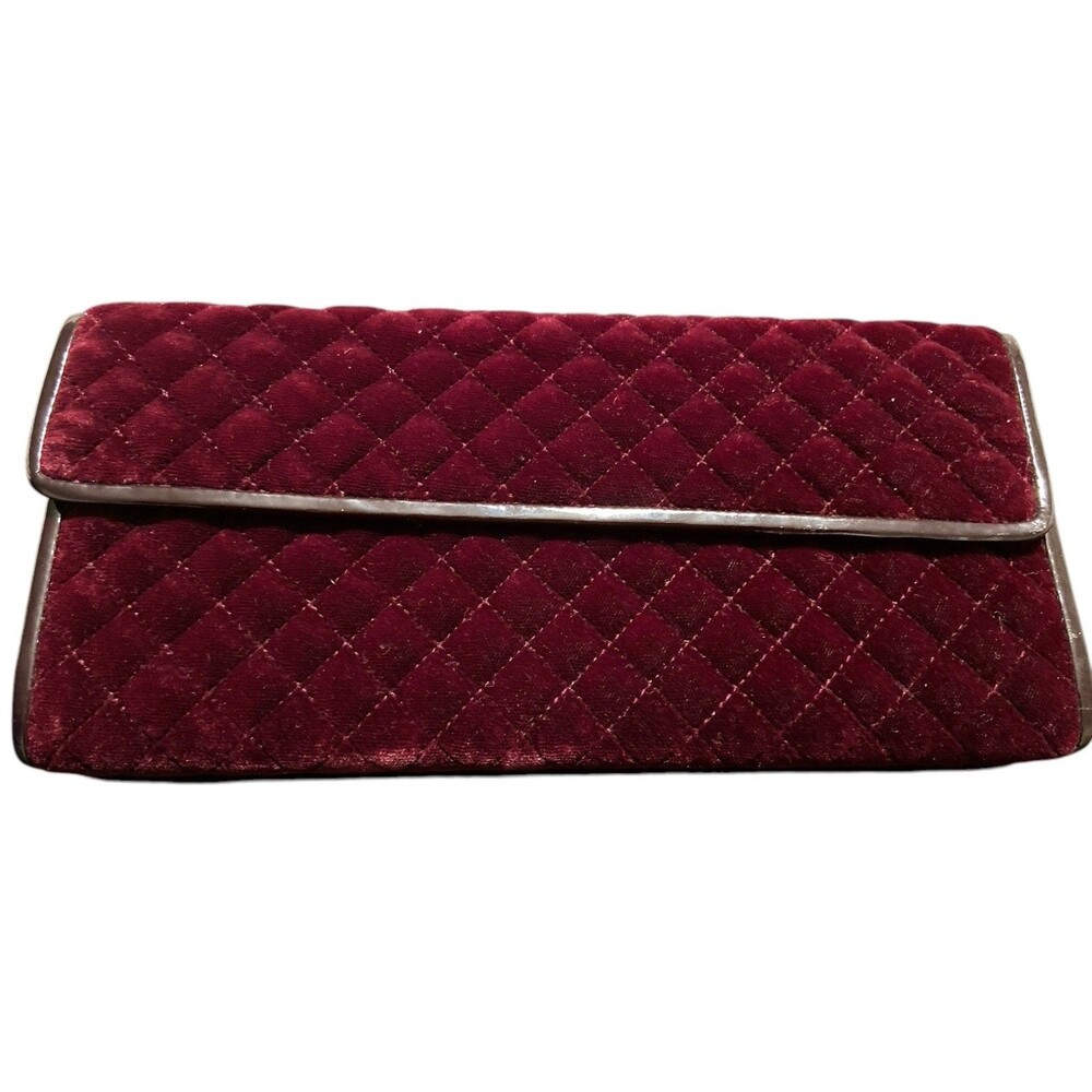 Quilted Velvet CLUTCH ORGANIZER Sonia Red OFF SAKS 5TH AVENUE - Picture 2 of 9
